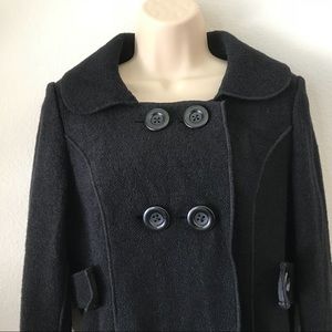 Merona Wool Blend Black Women’s Pea Coat Size S